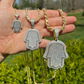 God's Hand Hamsa Iced Diamond Pendant  customdiamjewel   