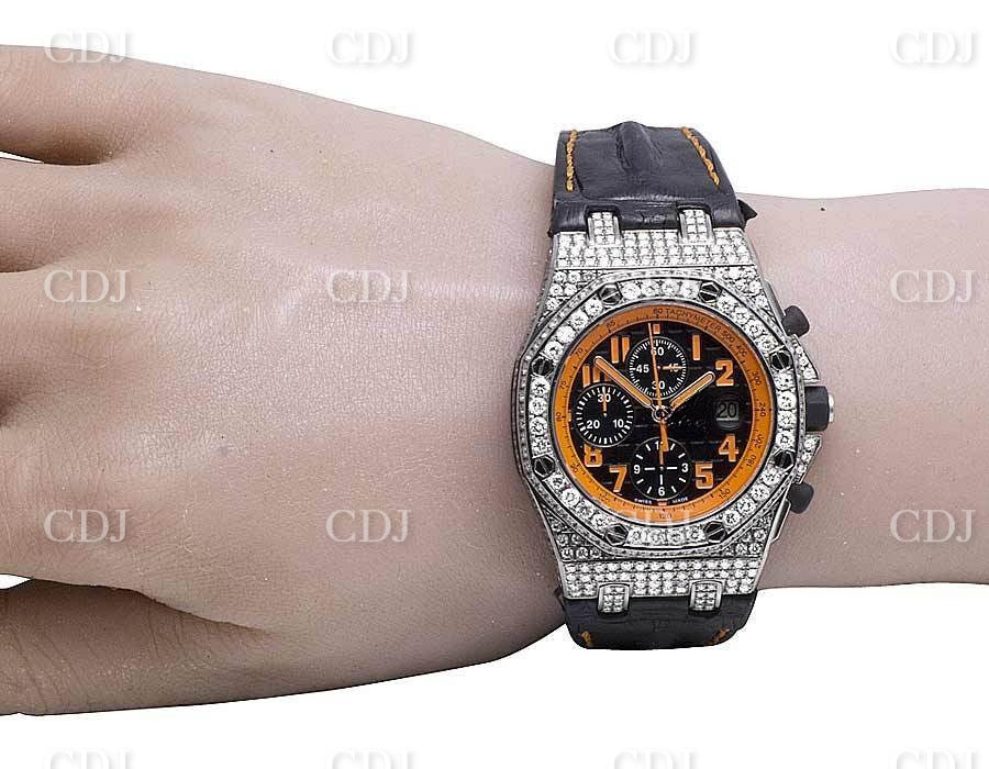 42MM AP Moissanite Diamond Watch Offshore Volcano Diamond Watch Custom Diamond Watch 12.5 CTW (Approx)  customdiamjewel   