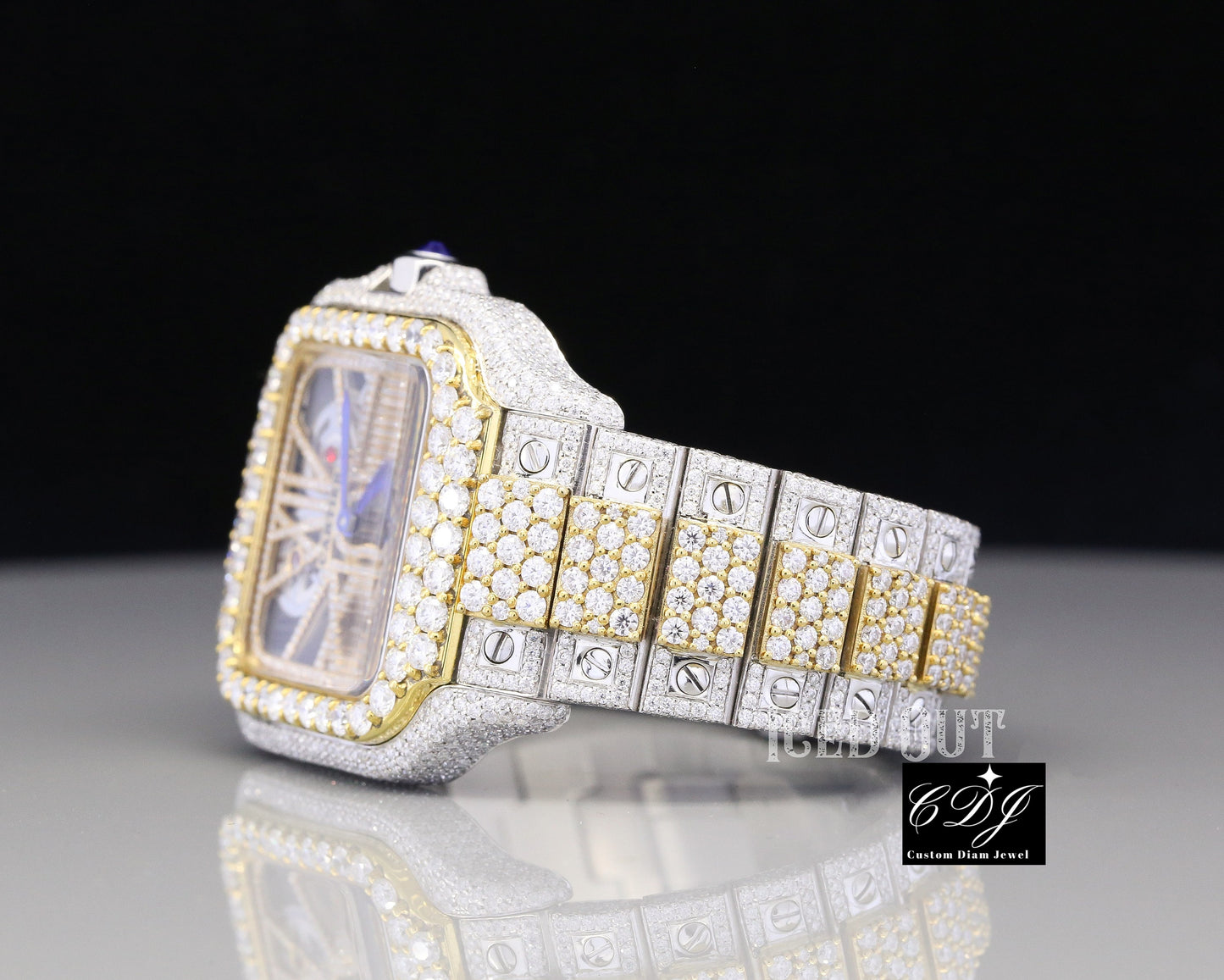 29 CTW (Approx.) Natural Diamond Studded Jewelry For Party Wear Skeleton Watch  customdiamjewel   