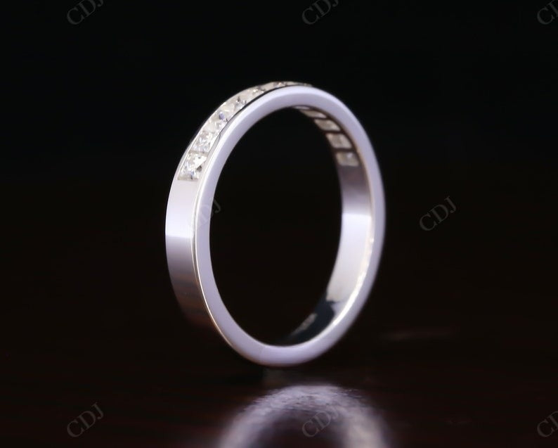 2.00MM Princess Cut Lab Grown Diamond Channel Set Half Eternity Wedding Band  customdiamjewel   