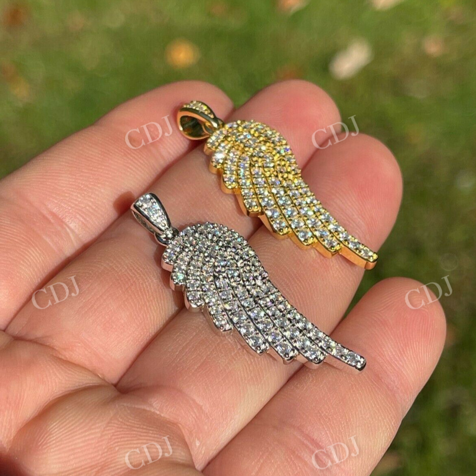 Iced Hip Hop Angel Wing Diamond Pendant  customdiamjewel   