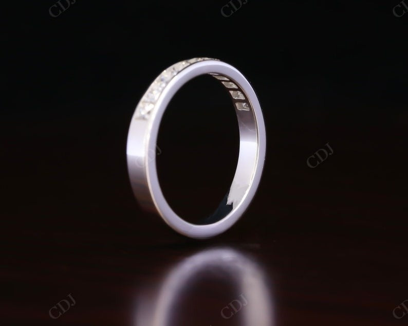 2.00MM Princess Cut Lab Grown Diamond Channel Set Half Eternity Wedding Band  customdiamjewel   