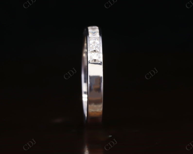 2.00MM Princess Cut Lab Grown Diamond Channel Set Half Eternity Wedding Band  customdiamjewel   