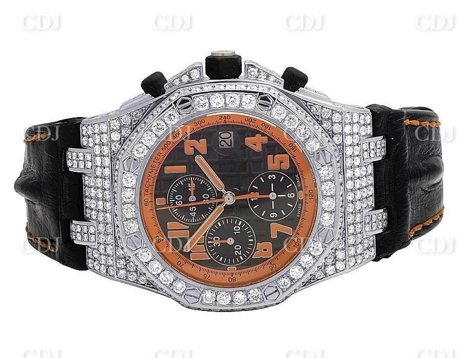 42MM AP Moissanite Diamond Watch Offshore Volcano Diamond Watch Custom Diamond Watch 12.5 CTW (Approx)  customdiamjewel   