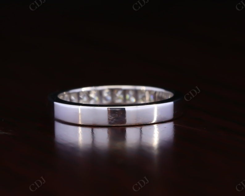 2.00MM Princess Cut Lab Grown Diamond Channel Set Half Eternity Wedding Band  customdiamjewel   