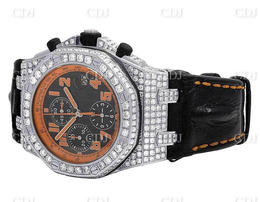 42MM AP Moissanite Diamond Watch Offshore Volcano Diamond Watch Custom Diamond Watch 12.5 CTW (Approx)  customdiamjewel   