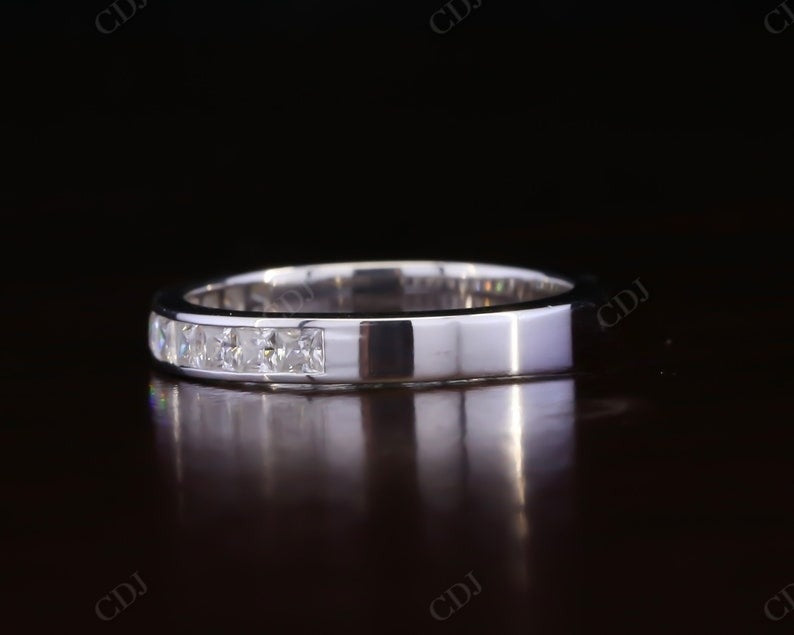 2.00MM Princess Cut Lab Grown Diamond Channel Set Half Eternity Wedding Band  customdiamjewel   