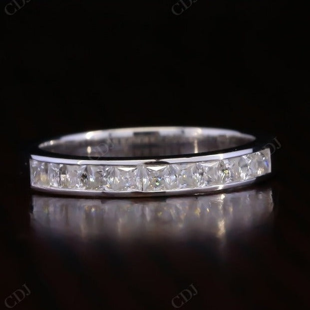 2.00MM Princess Cut Lab Grown Diamond Channel Set Half Eternity Wedding Band  customdiamjewel 10KT White Gold VVS-EF