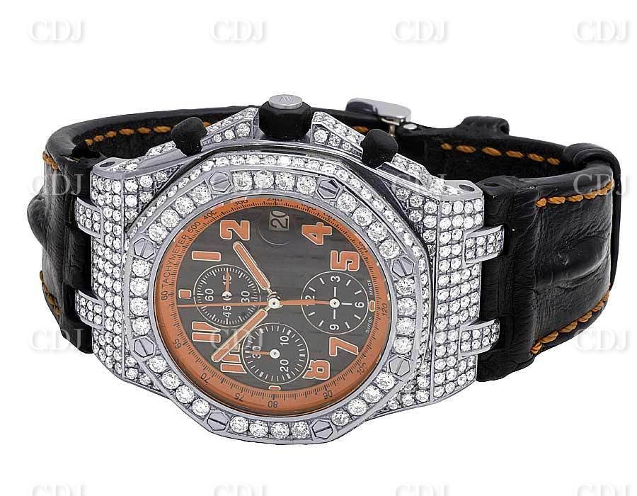 42MM AP Moissanite Diamond Watch Offshore Volcano Diamond Watch Custom Diamond Watch 12.5 CTW (Approx)  customdiamjewel   