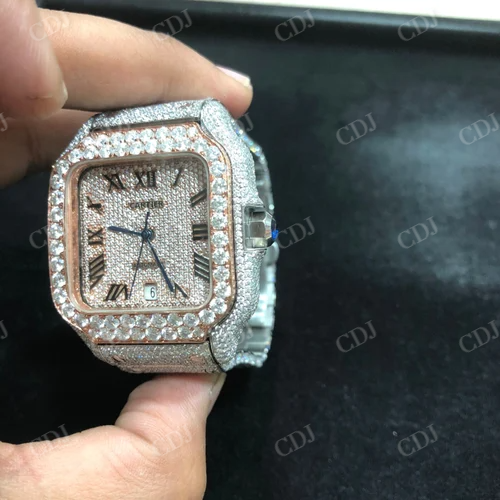 Lab Grown CVD HPHT Diamond Watch Stainless Steel Watches Hot sale High Quality Designer Women Men jewelry  customdiamjewel   