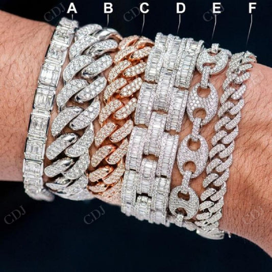 Moissanite Iced Out Hip Hop Bracelet  CustomDiamJewel   