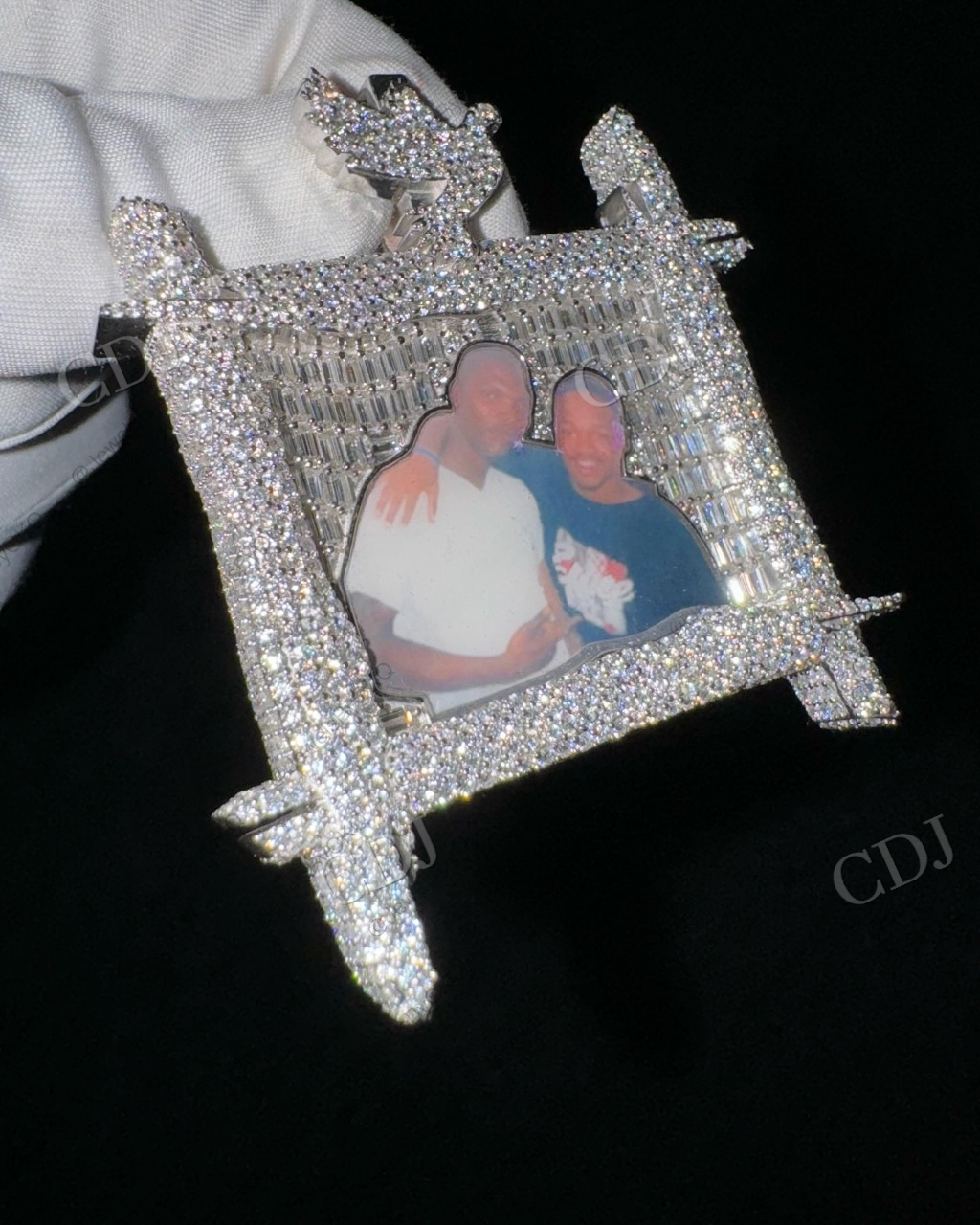 925 Silver Custom Photo Frame Pendant hip hop jewelry customdiamjewel   