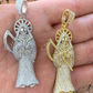 Fully Iced Santa Muerte Grim Reaper Death Pendant  customdiamjewel   