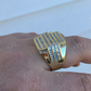 14K Gold Baguette Diamond Hip- Hop Men's Ring  customdiamjewel   