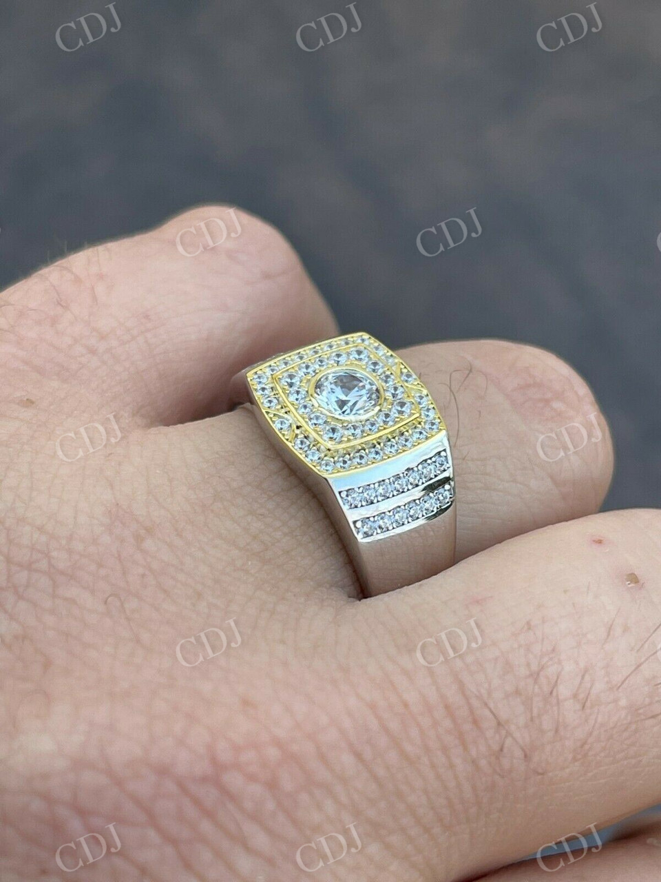 Bezel Iced Out Solitaire Hip Hop ring  customdiamjewel   