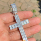 Iced Out Cross Baguette Diamond Pendant  customdiamjewel   