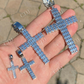 Iced Out Cross Baguette Diamond Pendant  customdiamjewel   