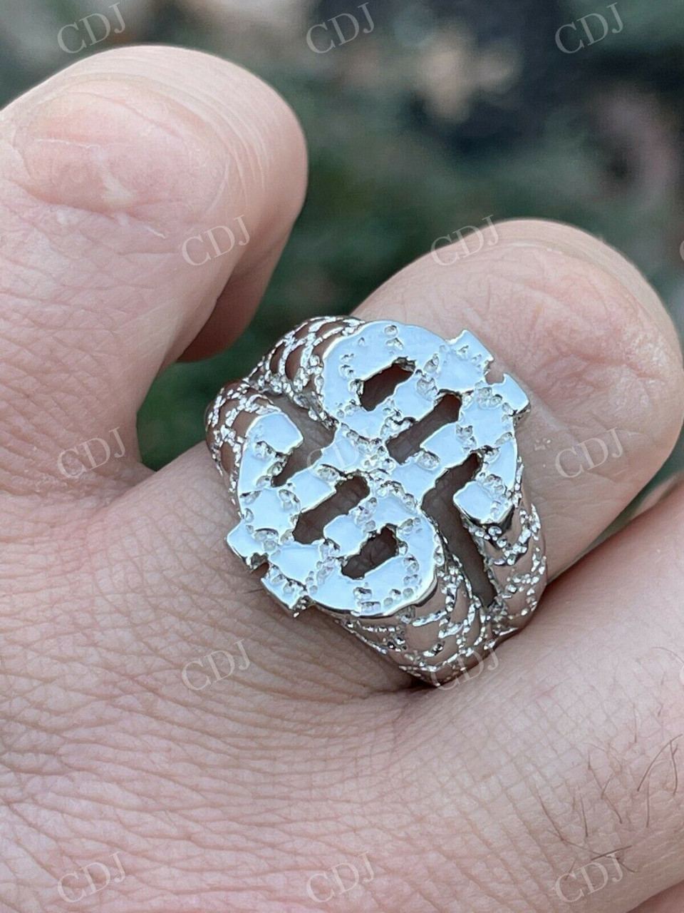 Nugget Dollar Sign Men's Ring  customdiamjewel   