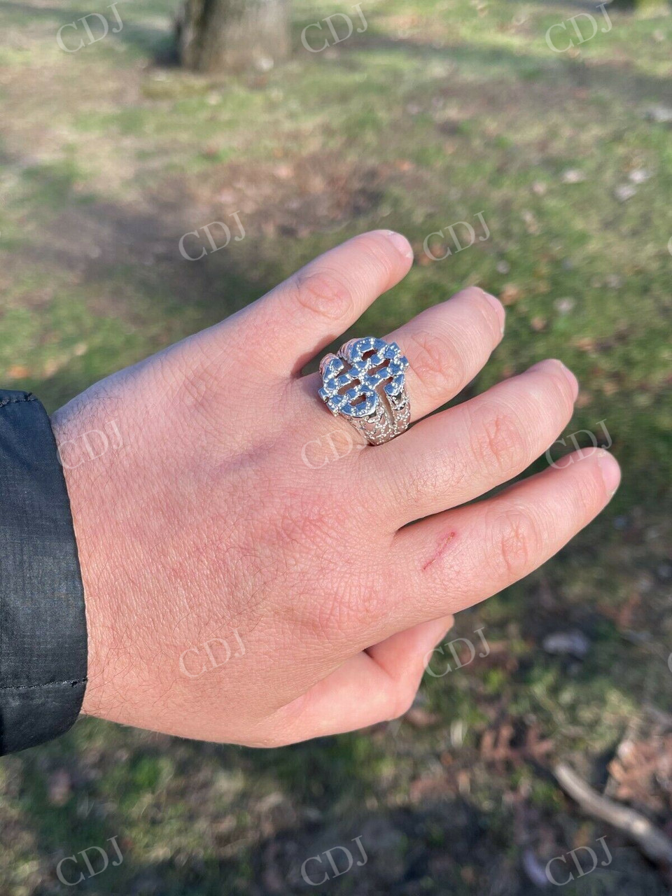 Nugget Dollar Sign Men's Ring  customdiamjewel   