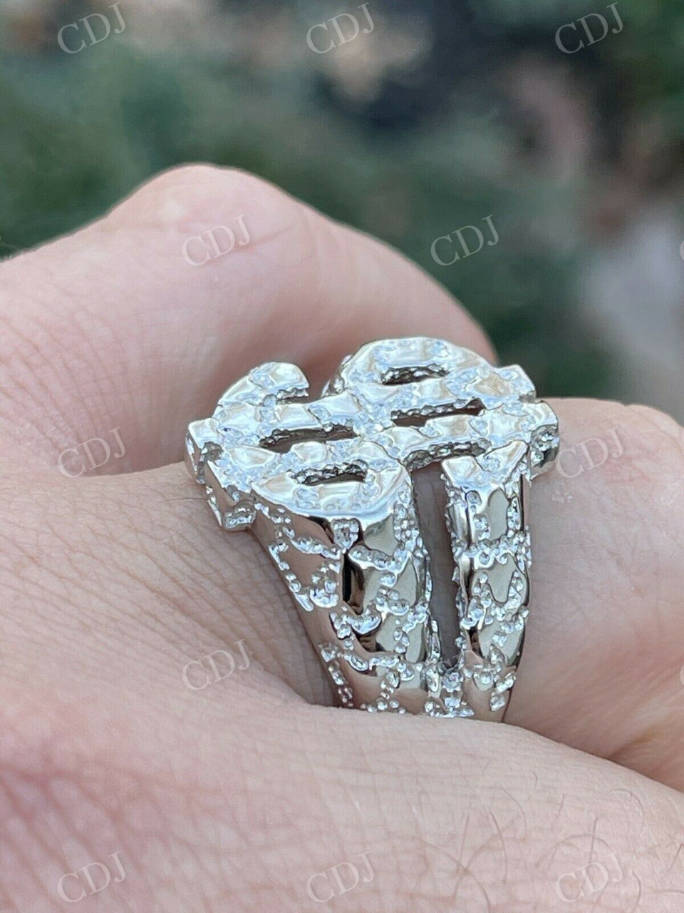 Nugget Dollar Sign Men's Ring  customdiamjewel   