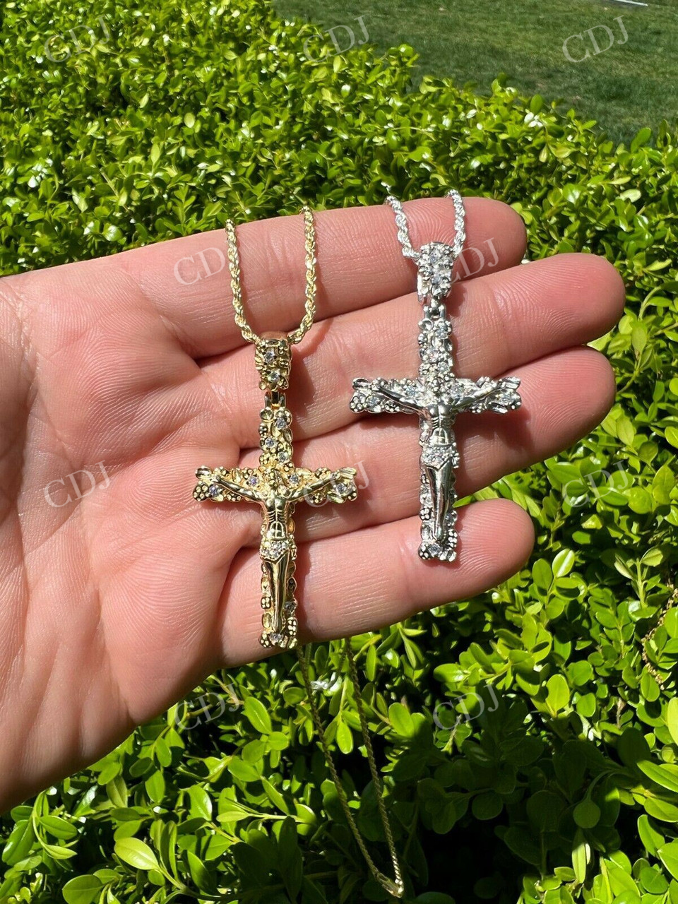 Iced Nugget Jesus On Cross Diamond Pendant  customdiamjewel   