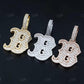 Iced Out Baguette Diamond Initial Letter B Pendant  customdiamjewel   