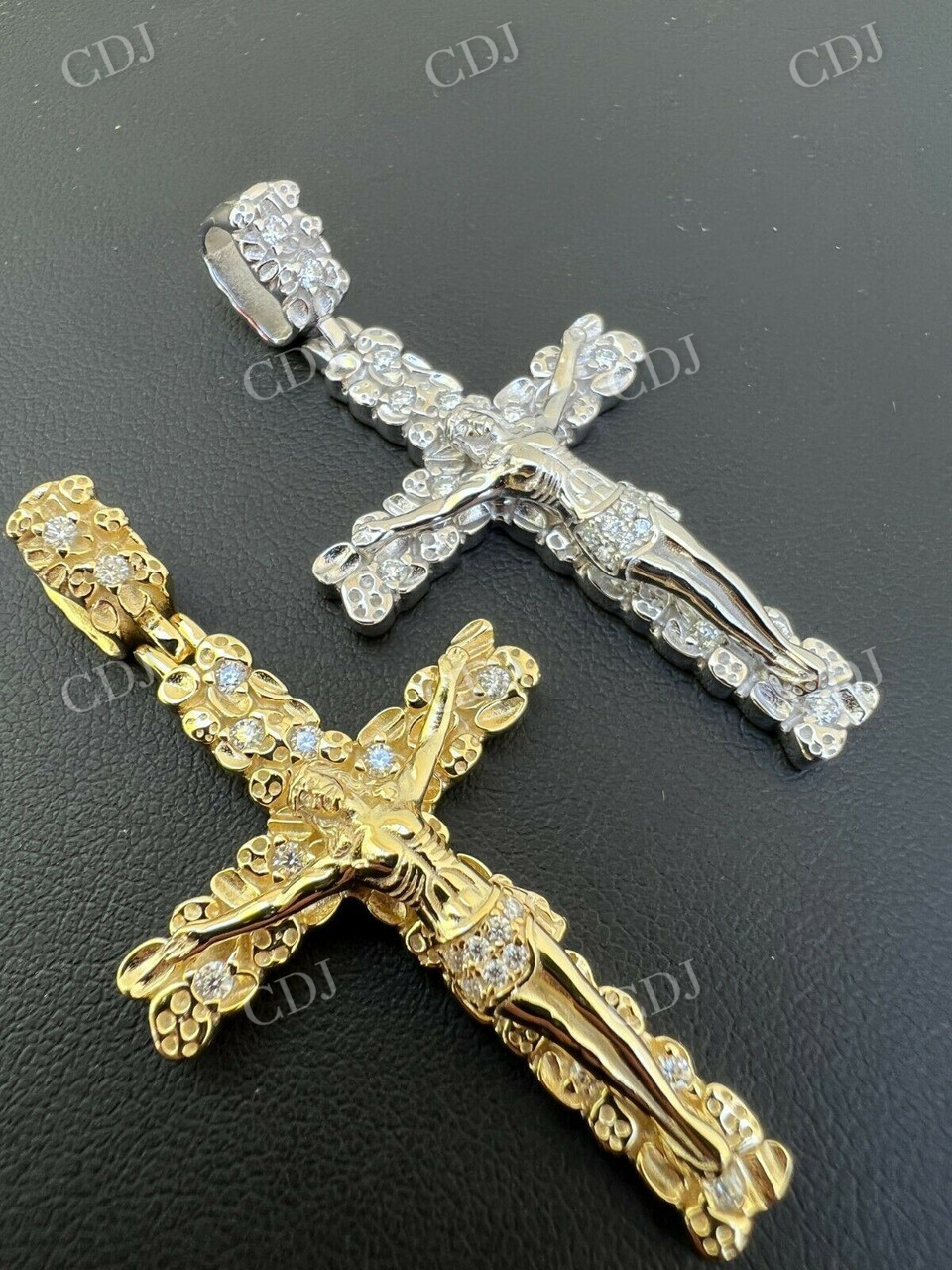 Iced Nugget Jesus On Cross Diamond Pendant  customdiamjewel   