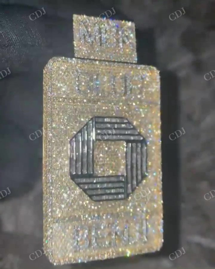 Two Tone Diamond Pendant For Rappers hip hop jewelry CustomDiamJewel   