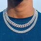 Hip Hop Silver Iced Out Cuban Chain hip hop jewelry CustomDiamJewel   