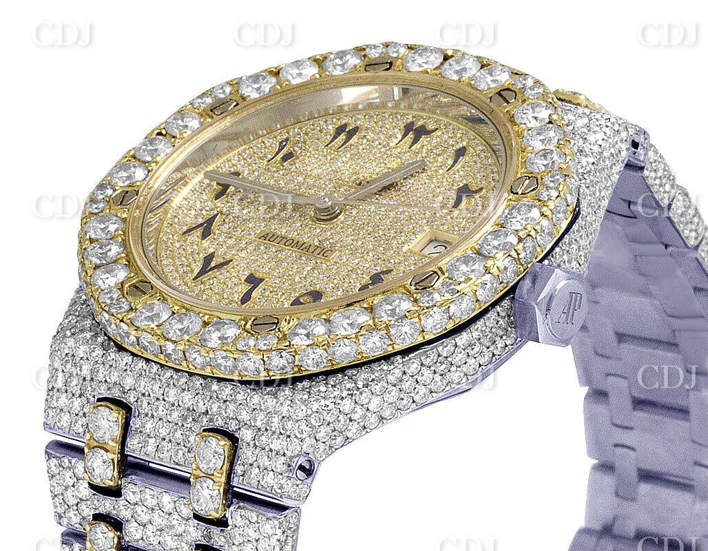 AP Royal Oak Yellow Gold Plated Diamond Watch Best Seller Custom Made Diamond Watch 32.75 CTW (Approx)  customdiamjewel   