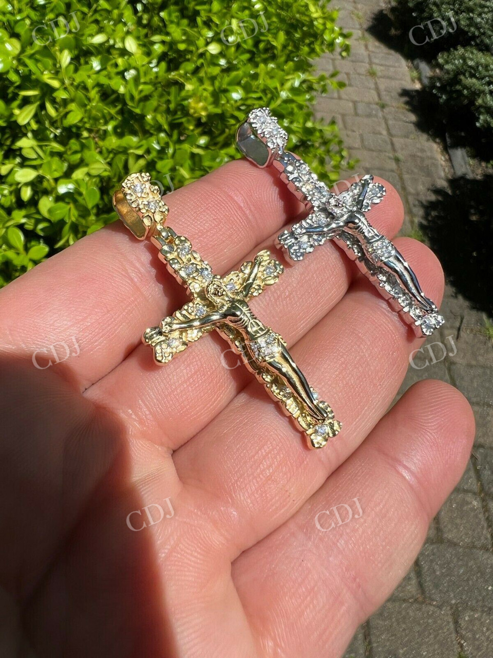 Iced Nugget Jesus On Cross Diamond Pendant  customdiamjewel   