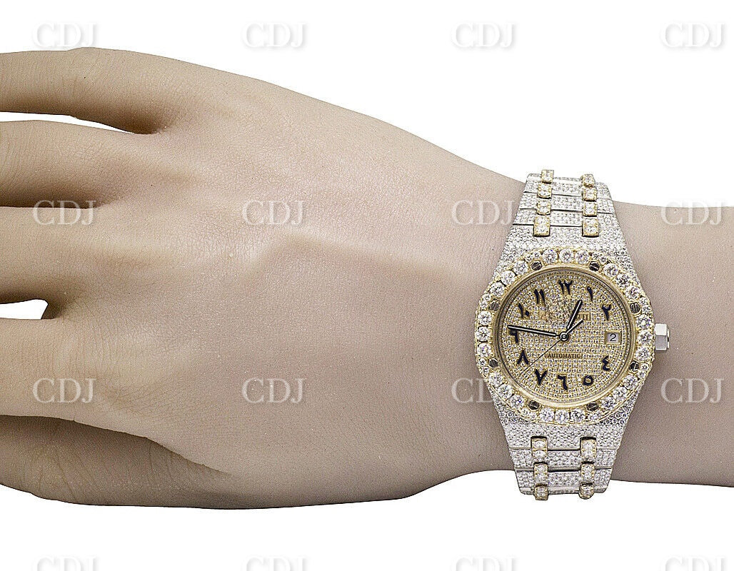 AP Royal Oak Yellow Gold Plated Diamond Watch Best Seller Custom Made Diamond Watch 32.75 CTW (Approx)  customdiamjewel   