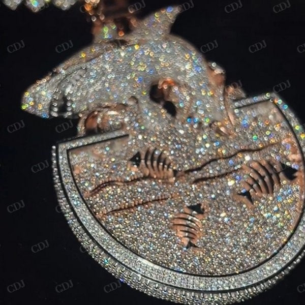 Iced Out Custom Diamond Hip Hop Pendant  CustomDiamJewel   