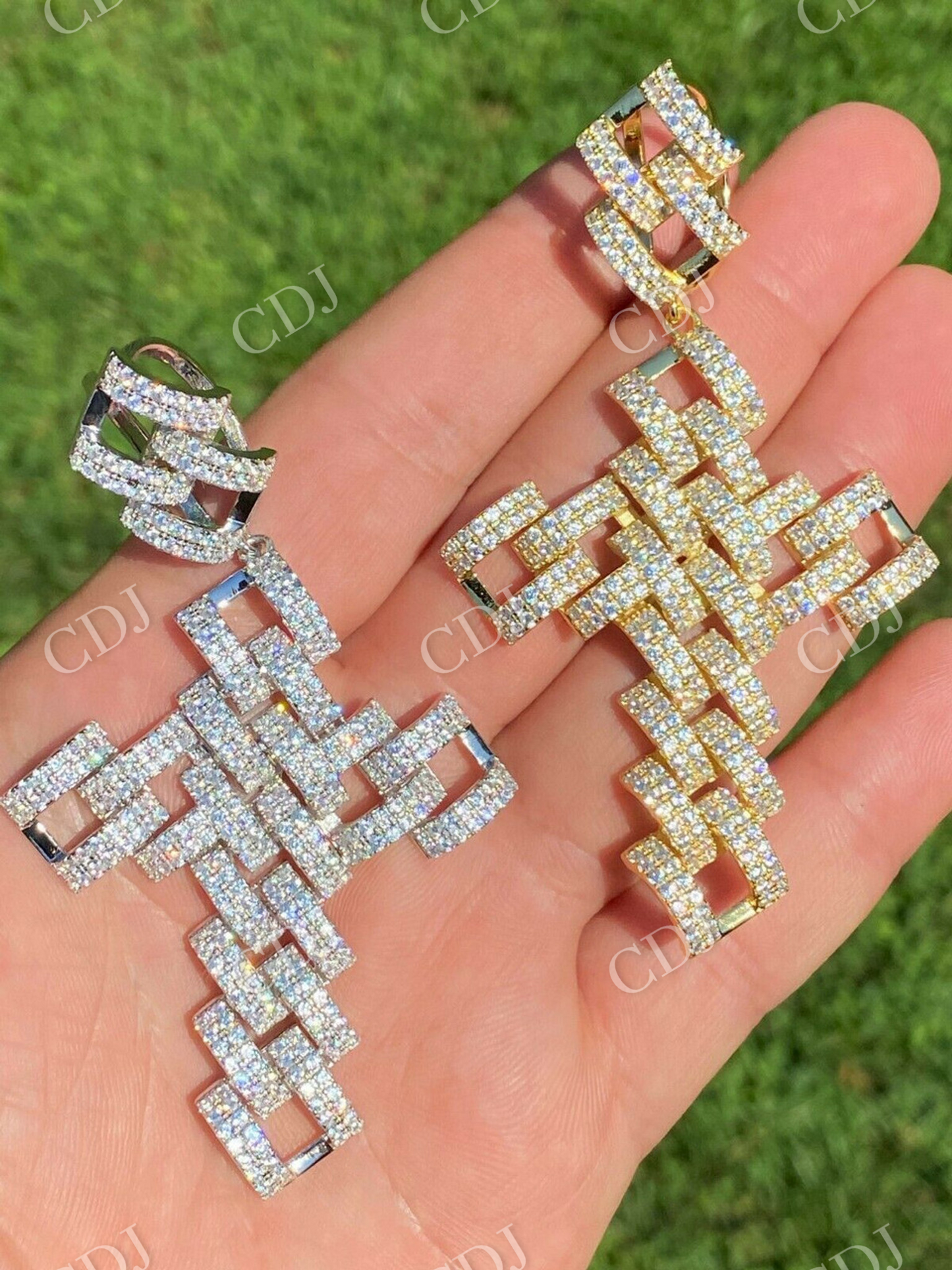 Men's Cuban Cross Gold Pendant  customdiamjewel   