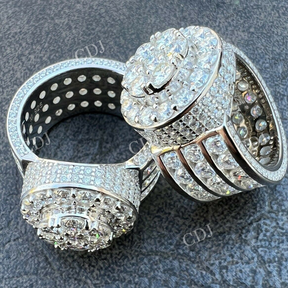 Iced Out Cluster Diamond Hip Hop Ring  customdiamjewel   