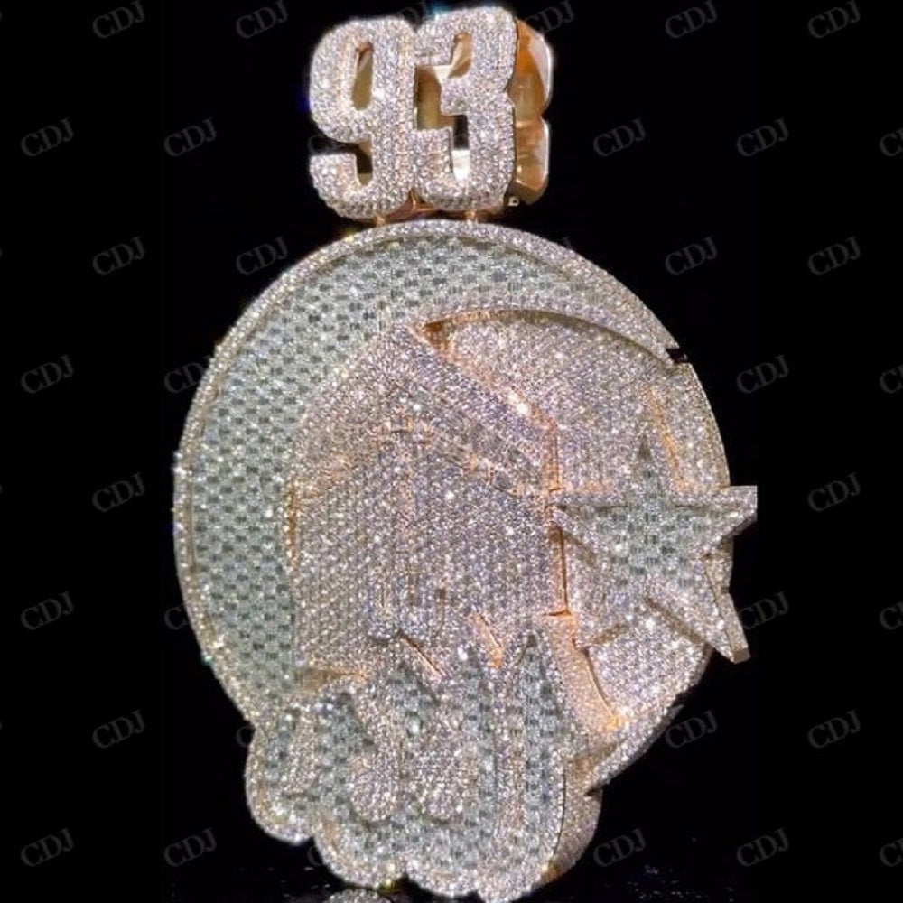 Iced Out Custom Hip Hop Moissanite Pendant  CustomDiamJewel   