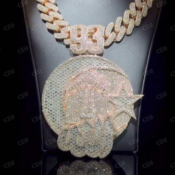 Iced Out Custom Hip Hop Moissanite Pendant  CustomDiamJewel   