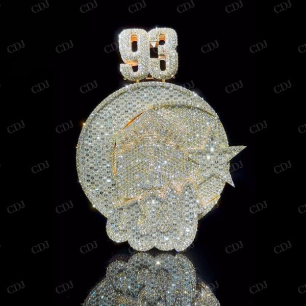 Iced Out Custom Hip Hop Moissanite Pendant  CustomDiamJewel   