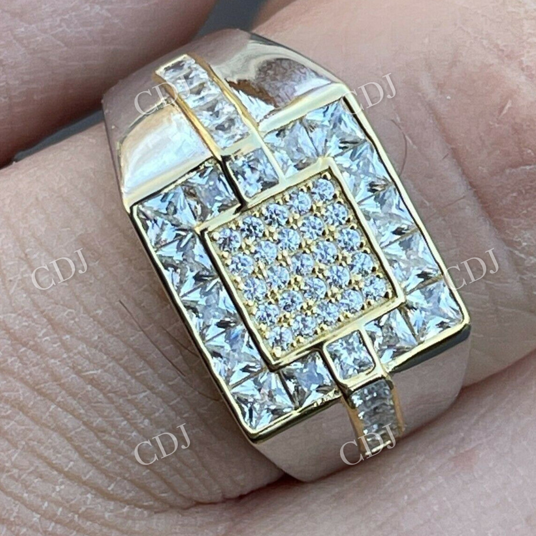 Micro Pave Diamond Men's Hip Hop Ring  customdiamjewel   