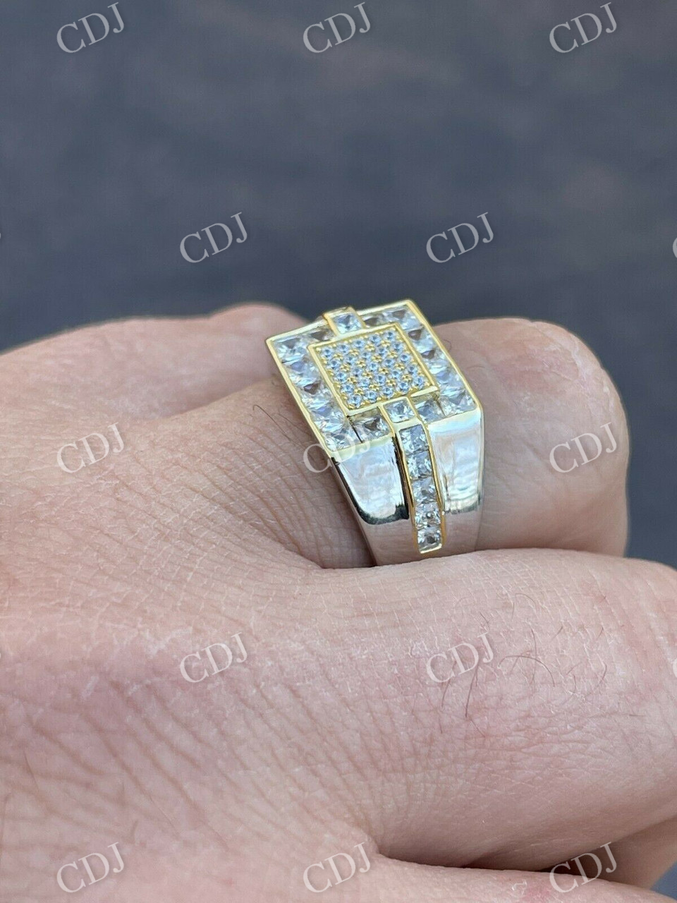 Micro Pave Diamond Men's Hip Hop Ring  customdiamjewel   