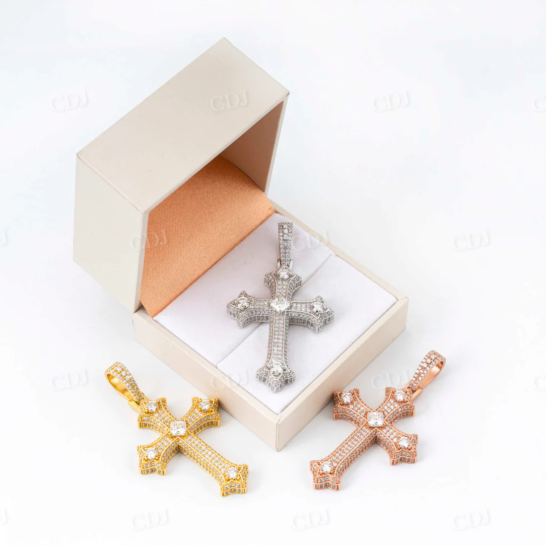 Hip Hop Iced Out Diamond Cross Pendant  customdiamjewel   