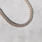 Two Tone Silver Yellow Gold Diamond Cuban Chain Necklace  customdiamjewel   