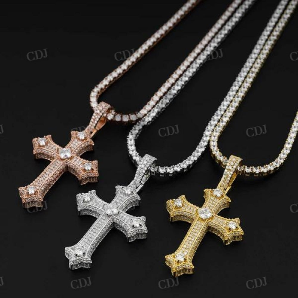 Hip Hop Iced Out Diamond Cross Pendant  customdiamjewel   