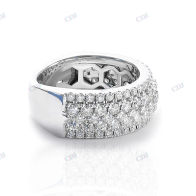 Luxury Men Wedding Bend Ring Moissanite 925 Silver Ring hip hop ring CustomDiamJewel