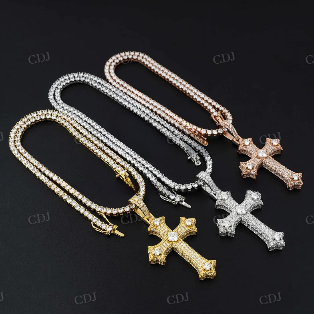 Hip Hop Iced Out Diamond Cross Pendant  customdiamjewel   