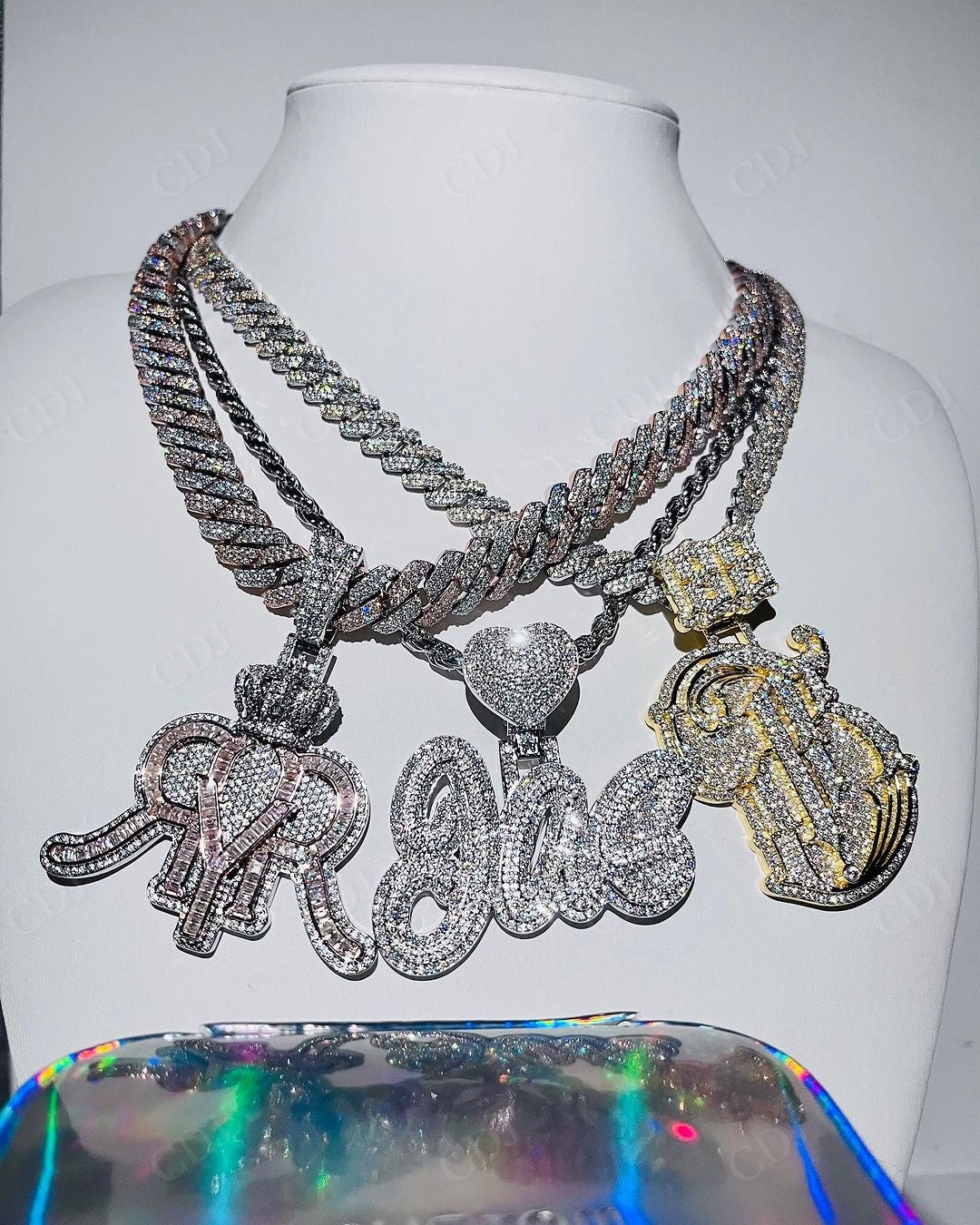 Baguette Diamond Affordable Price Customs Letter Pendant hip hop jewelry CustomDiamJewel   