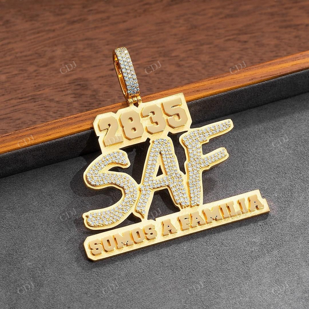 2835 SAF Diamond Gold Plated Silver Hip Hop Pendant hip hop jewelry customdiamjewel   