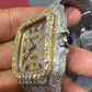 Moissanite Cartier Two Tone Iced Out Watch  customdiamjewel   