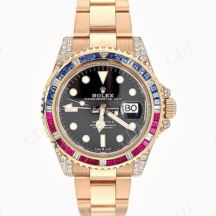 Rolex Yellow Gold Plated Custom Diamond Watch  customdiamjewel   