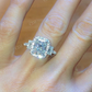 Three Stone Radiant Cut Half Eternity Engagement Ring  customdiamjewel   